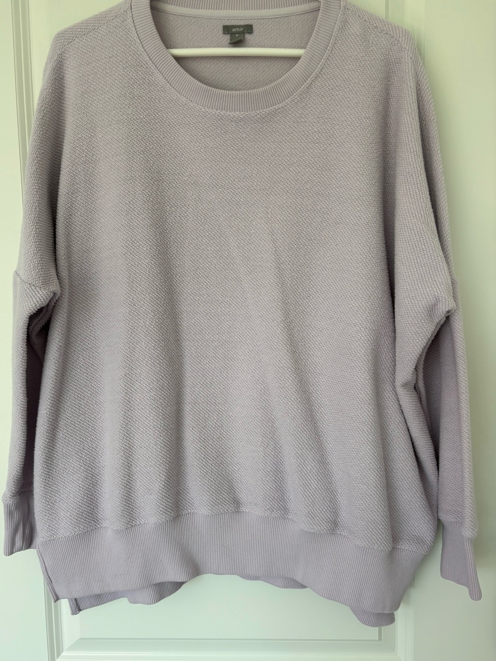 Aerie Oversized Light purple Textured Sweatshirt - size Medium